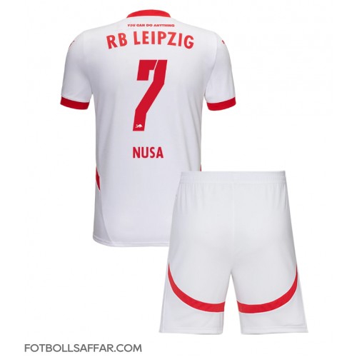 RB Leipzig Antonio Nusa #7 Hemmadräkt Barn 2024-25 Kortärmad (+ Korta byxor)